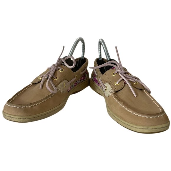 Sperry Loafers Women’s Size 8 M Liberty Art Tan Boat Shoes Bluefish Floral - Picture 1 of 10